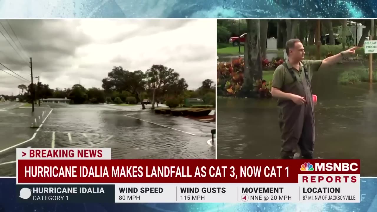 Florida residents seen 'swimming out of their windows' to escape floodwater