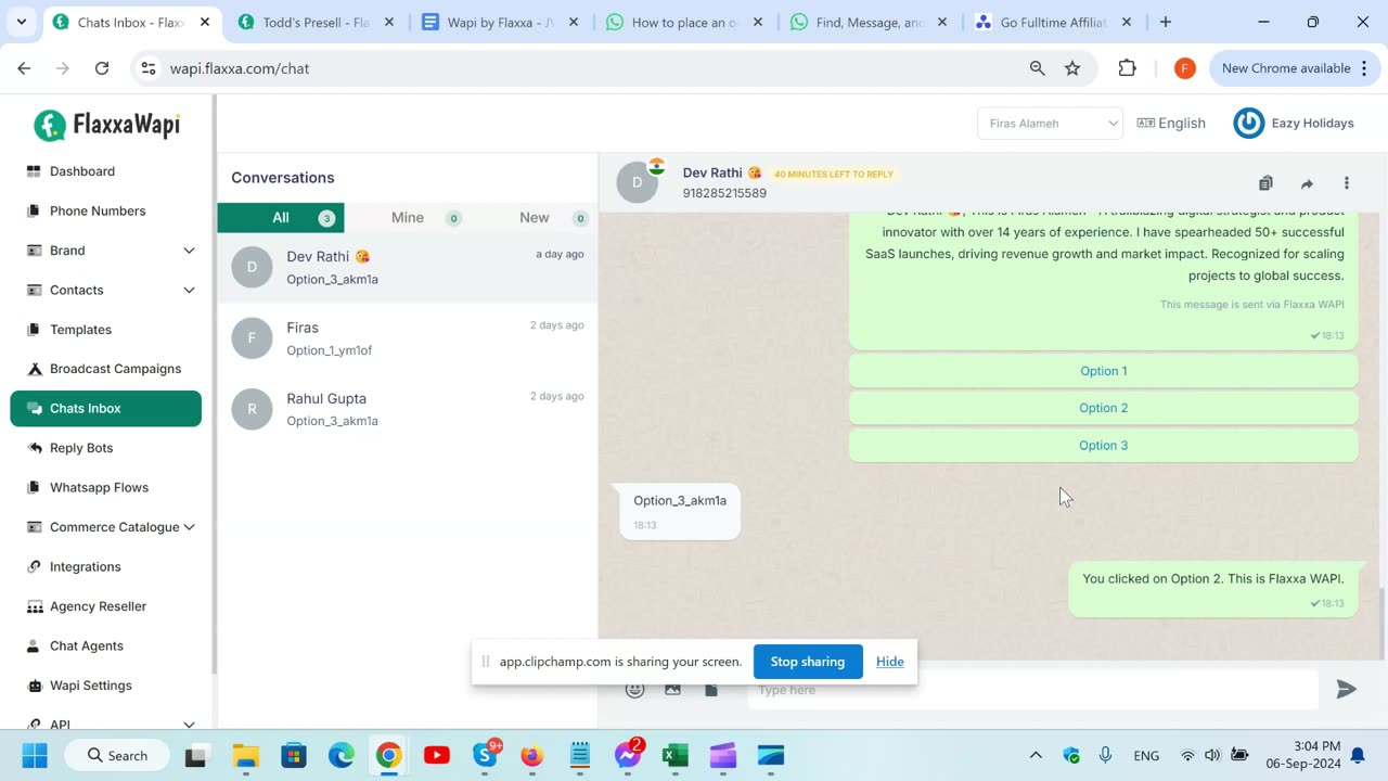 Flaxxa Wapi Demo: WhatsApp automation tool for marketing, sending bulk messages & setting up chatbot