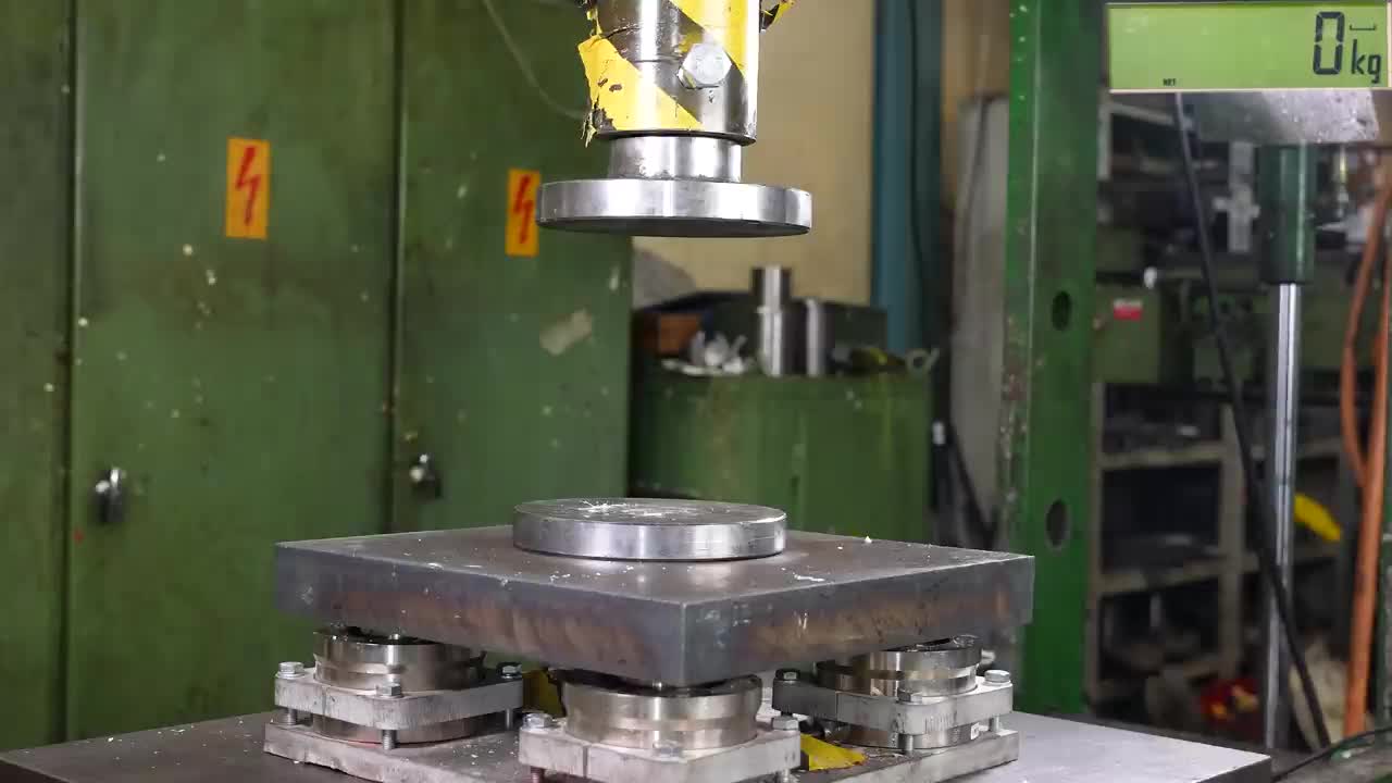 How Much Weaker Are Damaged Steel Pipes_ Hydraulic Press Test!