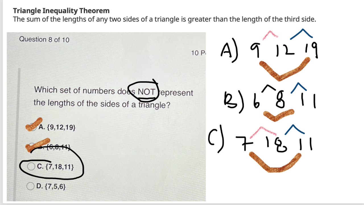 Triangle Inequality Theorem Practice