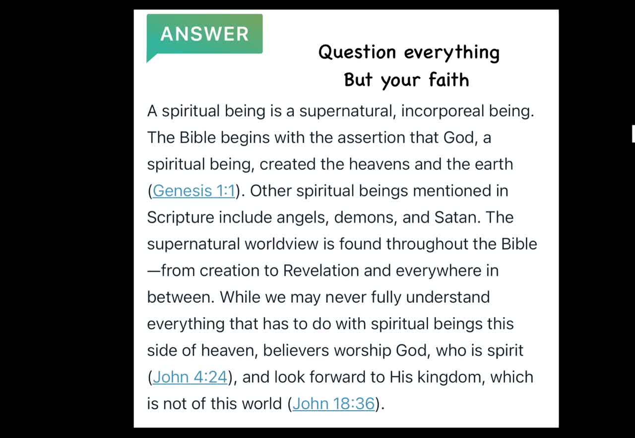 Question everything but your Faith