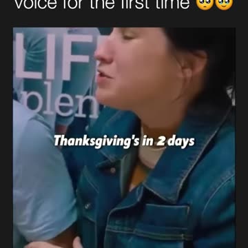 Deaf husband hears wife's voice for the first time.