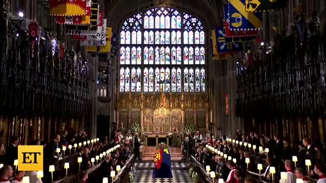 Queen's Funeral Watch Charles Place Company Camp Colour on Coffin