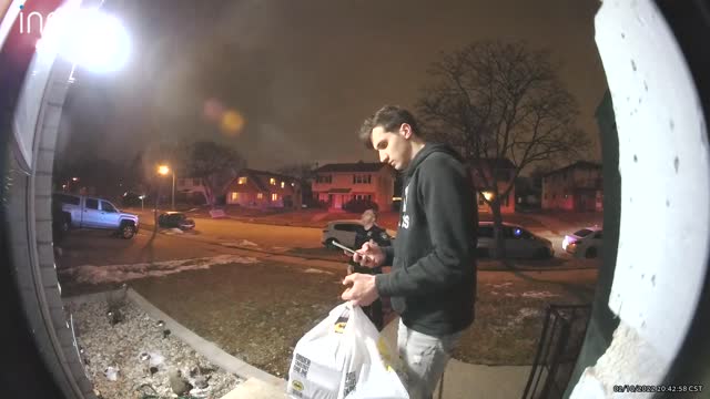 Officer Helps Make Food Delivery Happen