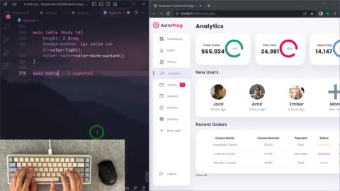 Responsive Admin Dashboard with Light & Dark Mode