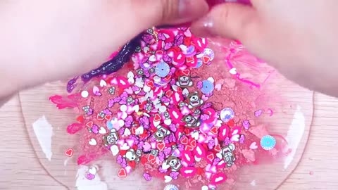 Black vs Pink!🖤💗 ASMR LIPSTICK SLIME! Mixing Lipstick, Makeup into slime #lipstickslime #slimevideos