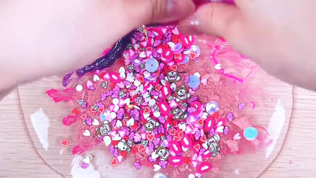 Black vs Pink!🖤💗 ASMR LIPSTICK SLIME! Mixing Lipstick, Makeup into slime #lipstickslime #slimevideos