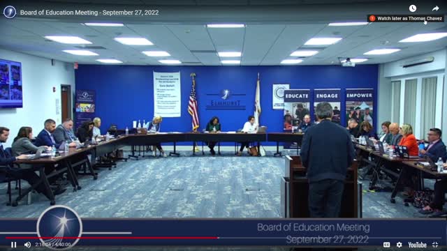 9/27/22 Elmhurst D205 BOE Meeting - Ed Rohn