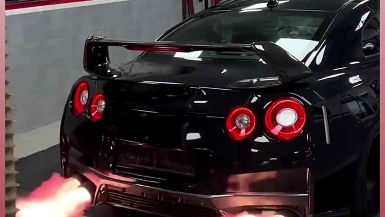 Massive Flames of the Nissan GTR R35