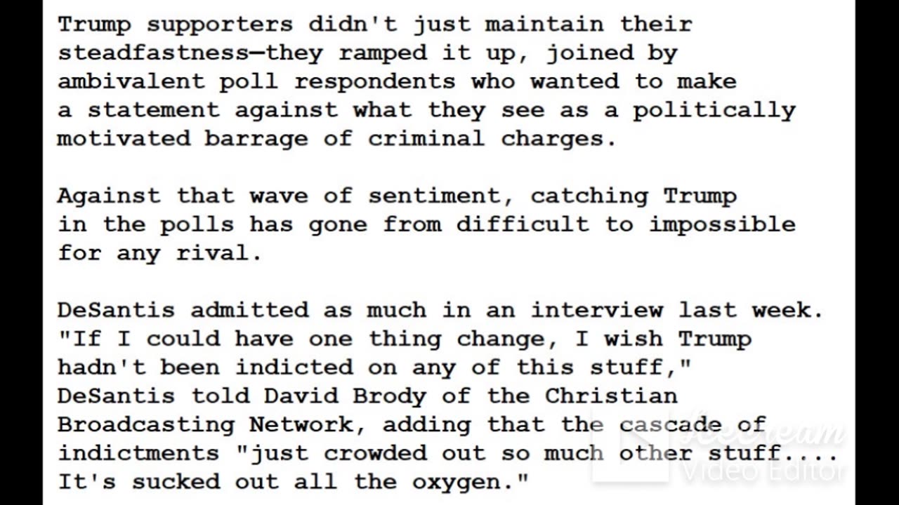 23-1228 - DeSantis Should Have No Regrets. No One Could Beat Trump and His Indictments