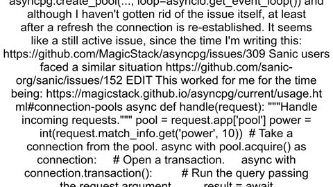 Connection was closed in the middle of operation when accesing database using Python
