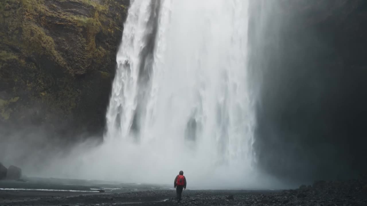 Outdoor aerial photography, spectacular views of rivers and waterfalls in the U.S. mountains