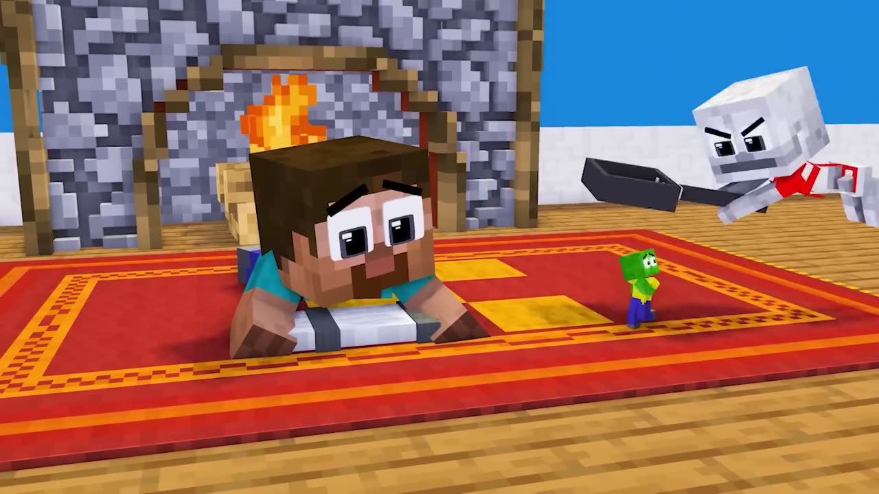 Monster school Fire Baby Zombie 3 - Minecraft Animation
