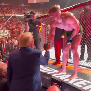 AMAZING: UFC Fighter Climbs Out Of Ring To Pay Respect To President Trump