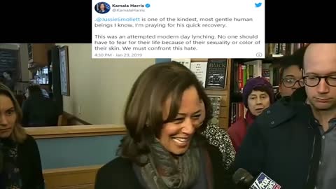 Kamala Harris SPEECHLESS When Asked About Her Defending Jussie Smollett In Tweet