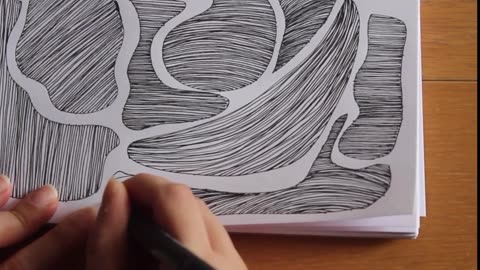 Zentangle-Inspired Line Drawing | Freehand Shapes & Patterns