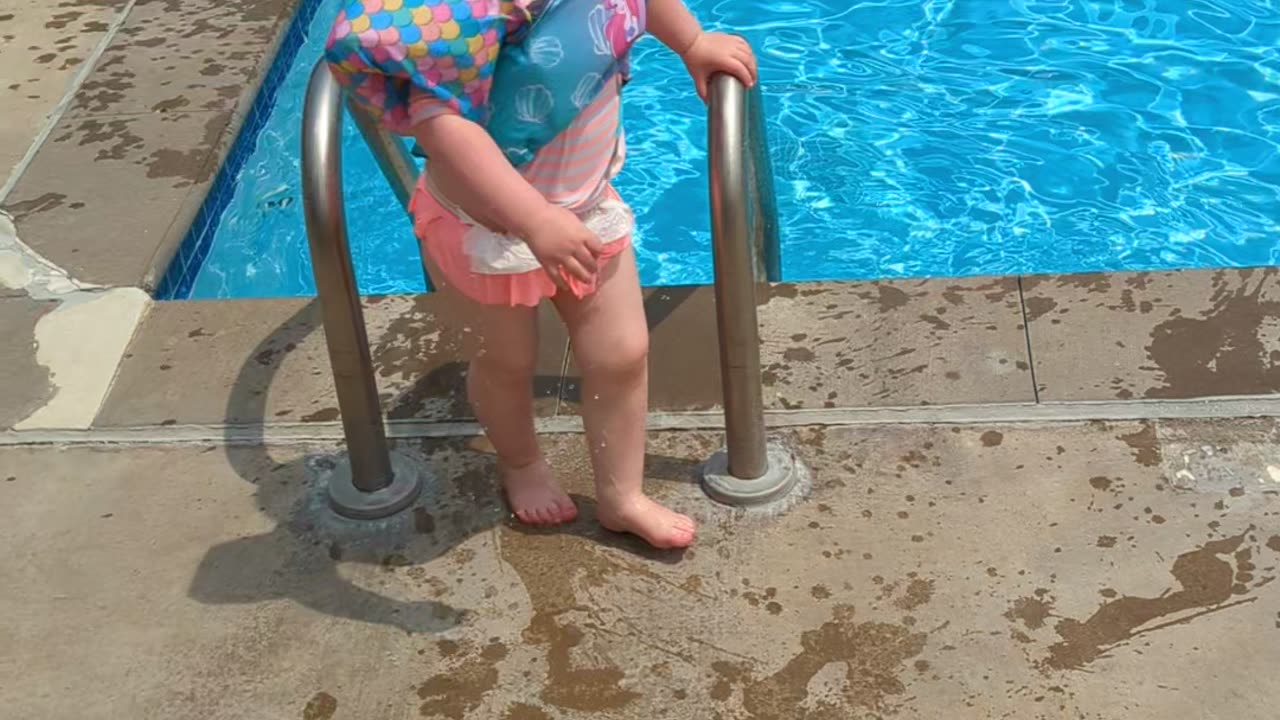 Girls swimming at the pool