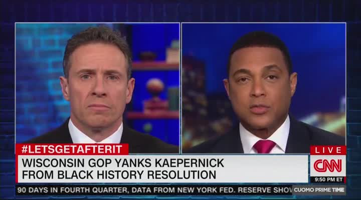 Don Lemon praises ‘courageous and heroic’ Kaepernick, slams Wisconsin GOP