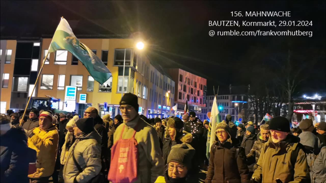 Redebeiträge EDGAR, HELGA, VEIT - BAUTZEN, Kornmarkt, 29 01 2024, 156. MAHNWACHE 🕊