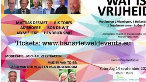 Seminar "WAT IS VRIJHEID" zaterdag 14 september in Gent