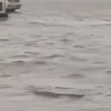 Dubai UAE underwater — a rare sight of the city after massive rain and flooding