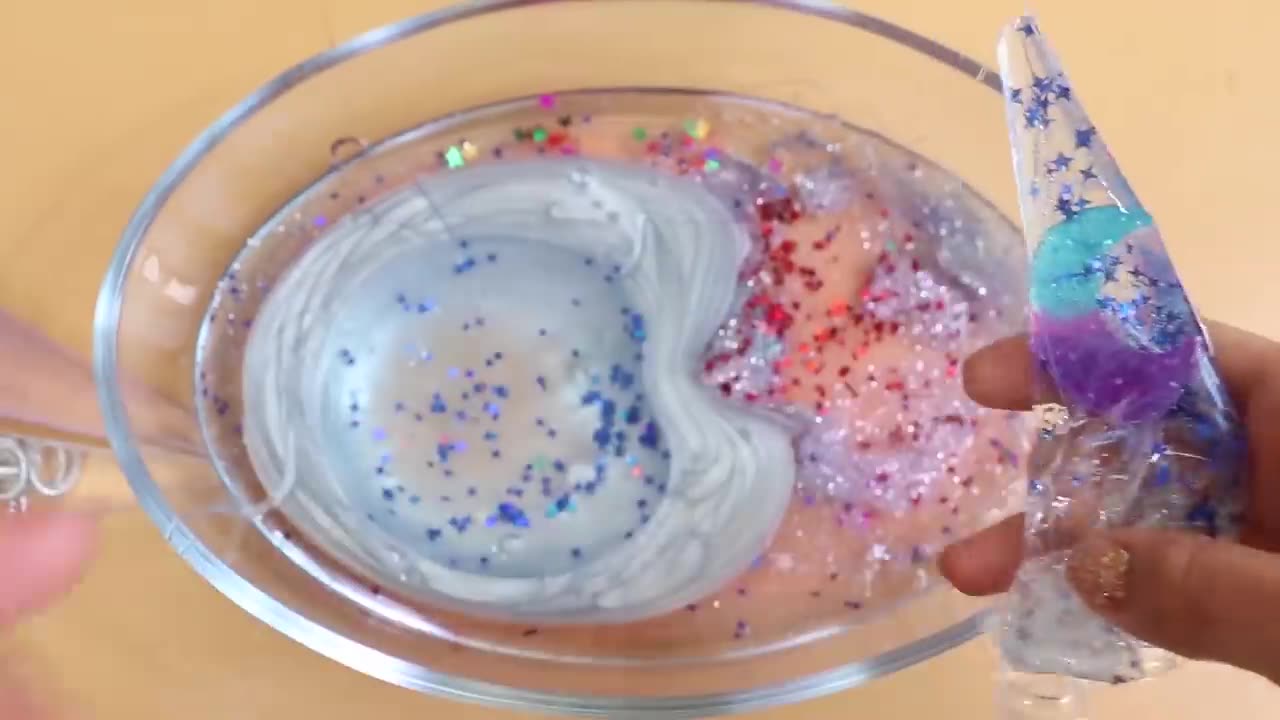 Making Galaxy slime with piping bags! Most satisfying slime vedio *ASMR*