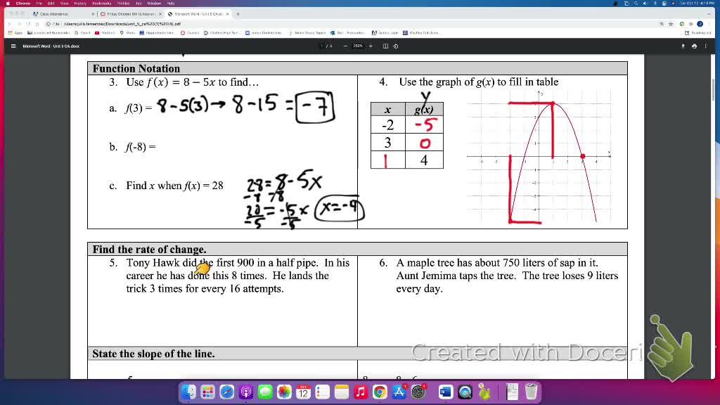 IM2 Unit 5 AlgTrad CA Review Part 1