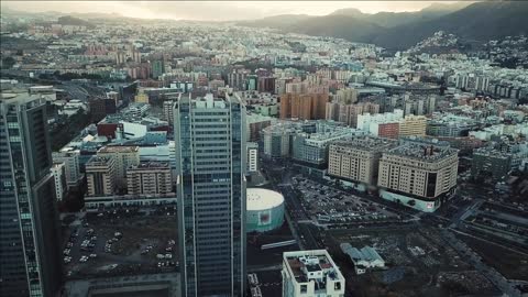 view from the height of the city of santa cruz de tenerife on the atlantic coast tenerife