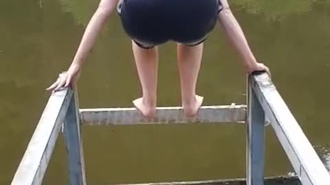 Girl Jumping into River Takes an Unexpected Turn