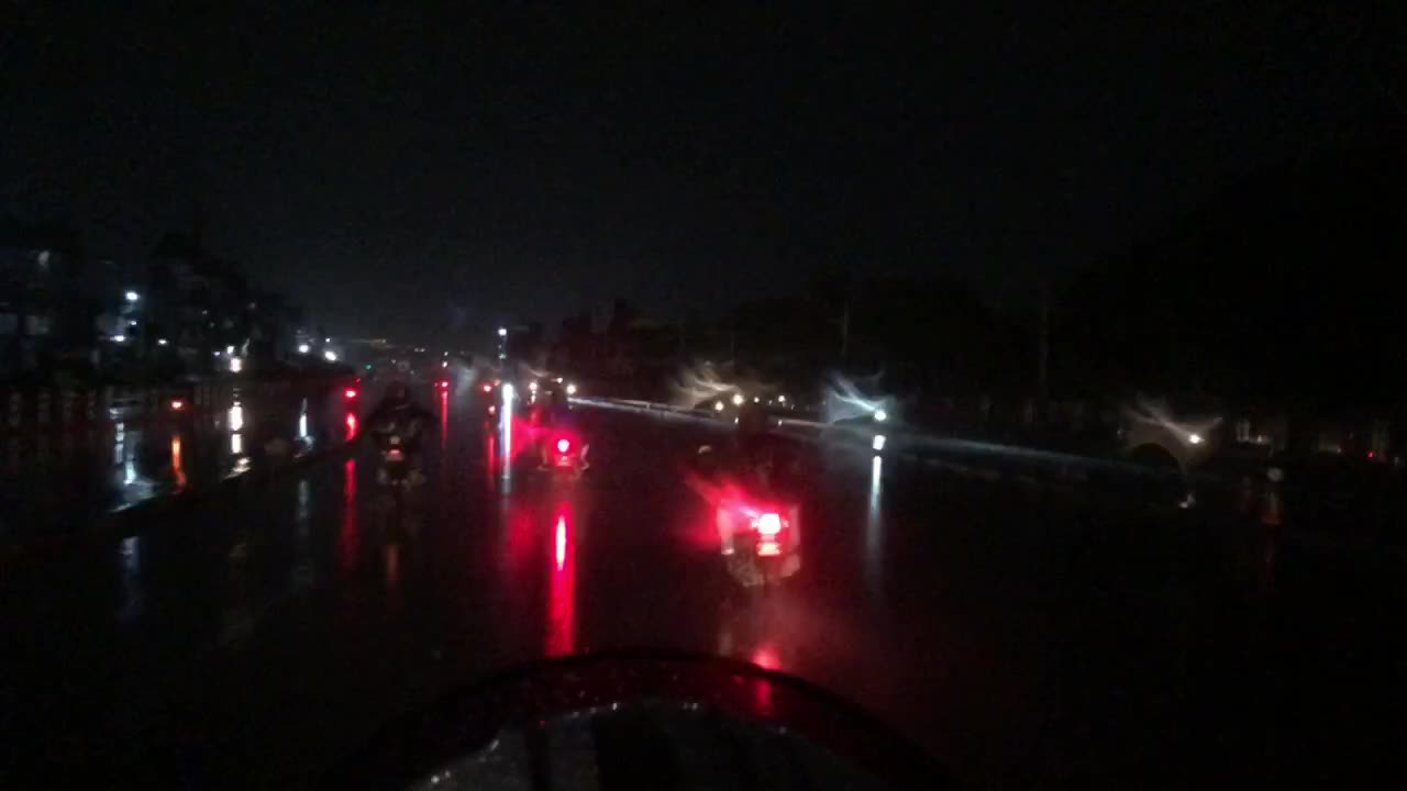 Night view in rain