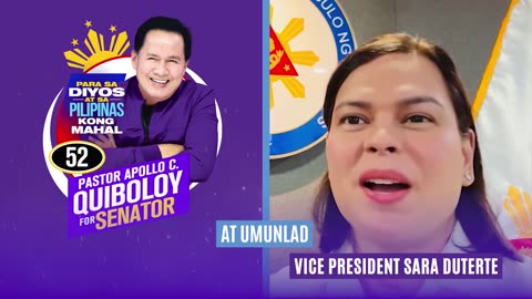 VP Sara Duterte sinusuportahan si Pastor Apollo