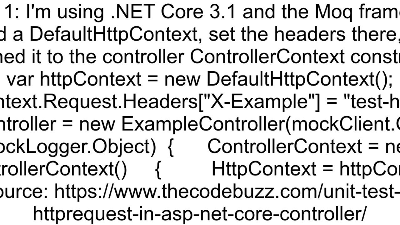 How to setup RequestHeader in FakeHttpContext for Unit Testing