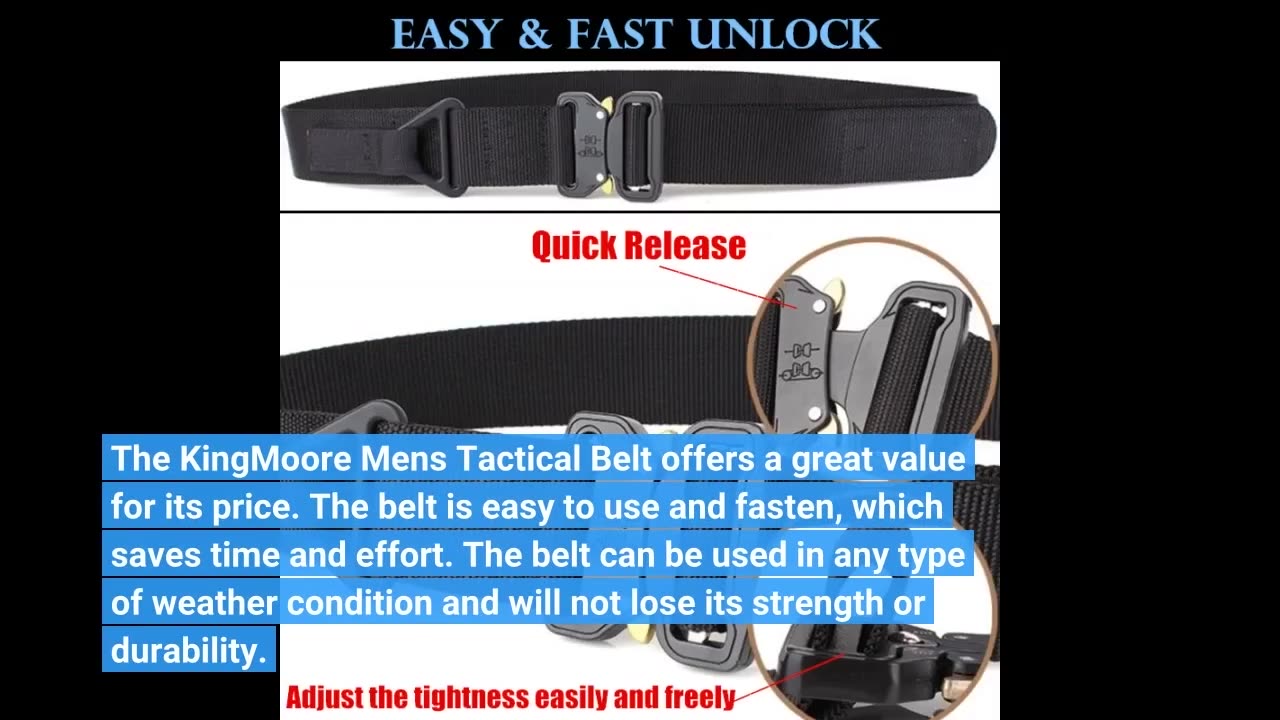 Customer Reviews: KingMoore Men's Tactical Belt Heavy Duty Webbing Belt Adjustable Military Sty...