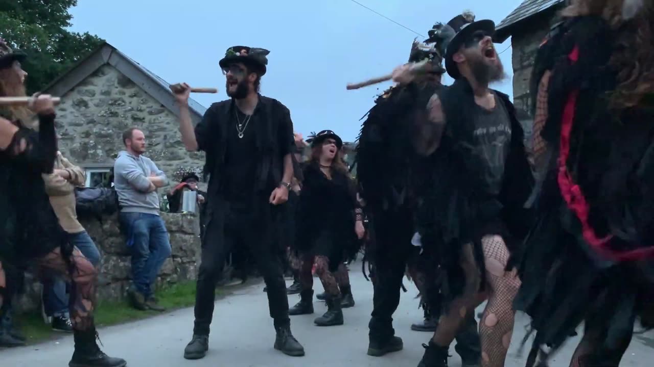 Beltane Border Morris - Cross Tree - Rugglestone Inn, Widecombe - 27 Jul 23 (Russell's cut)