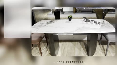 Unleash Modern Elegance: Indulge in Nano D-Shaped Stainless Steel Sintered Stone Dining Table!