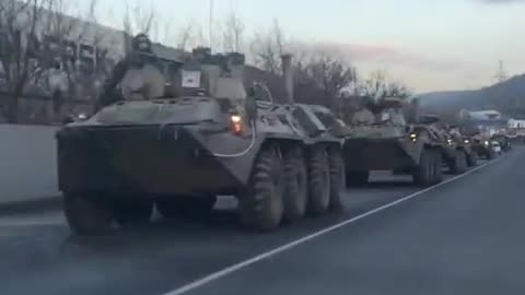 Naval Infantry BTRs heading to the Novorossiysk port