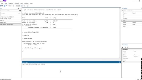 Panel Data in Stata Arrange part2