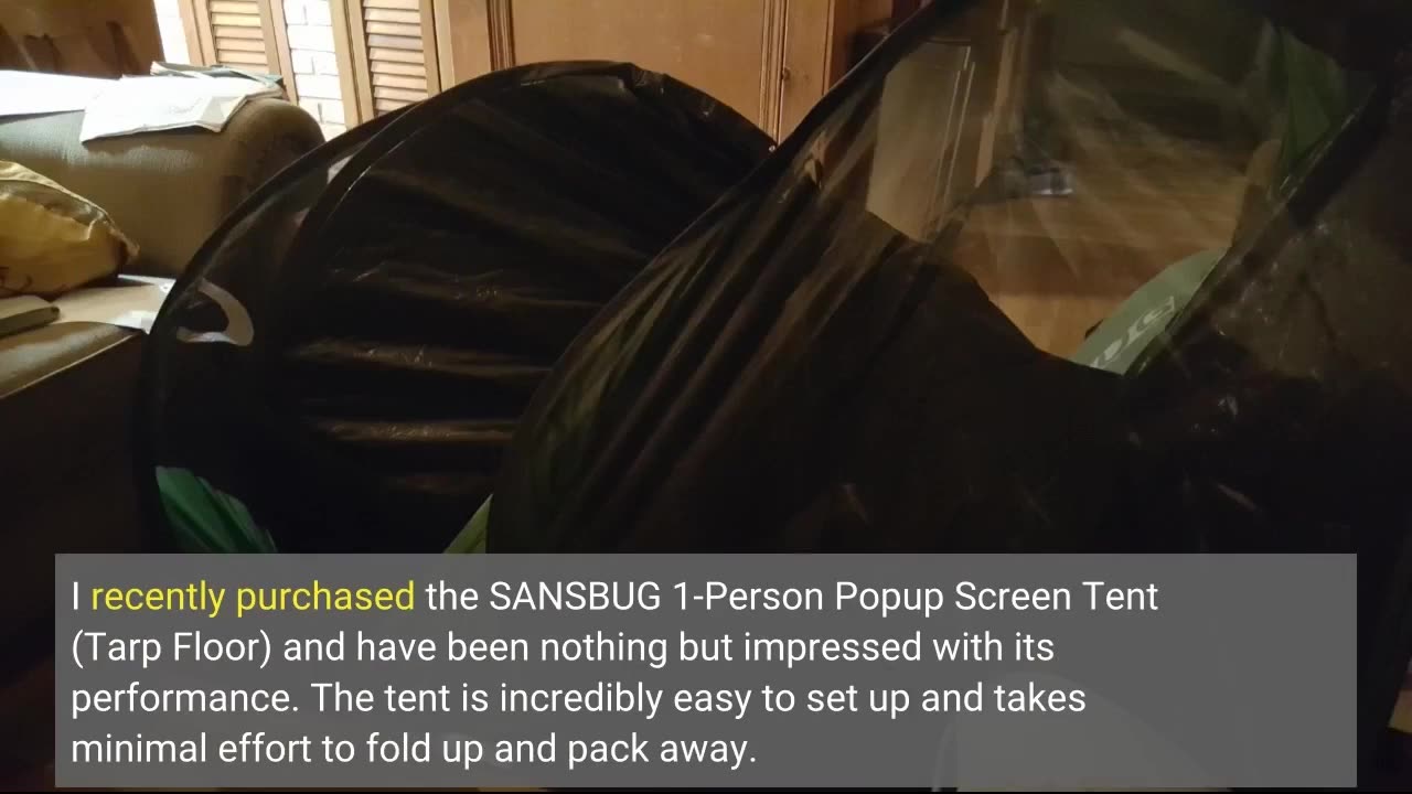 Customer Feedback: SANSBUG 1-Person Popup Screen Tent (Tarp Floor)