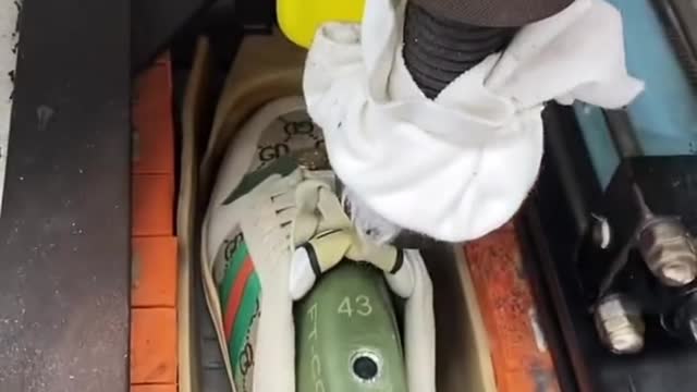 Gluing sneaker soles