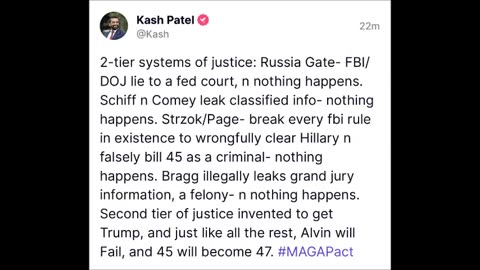 Kash Patel - 2-tier system