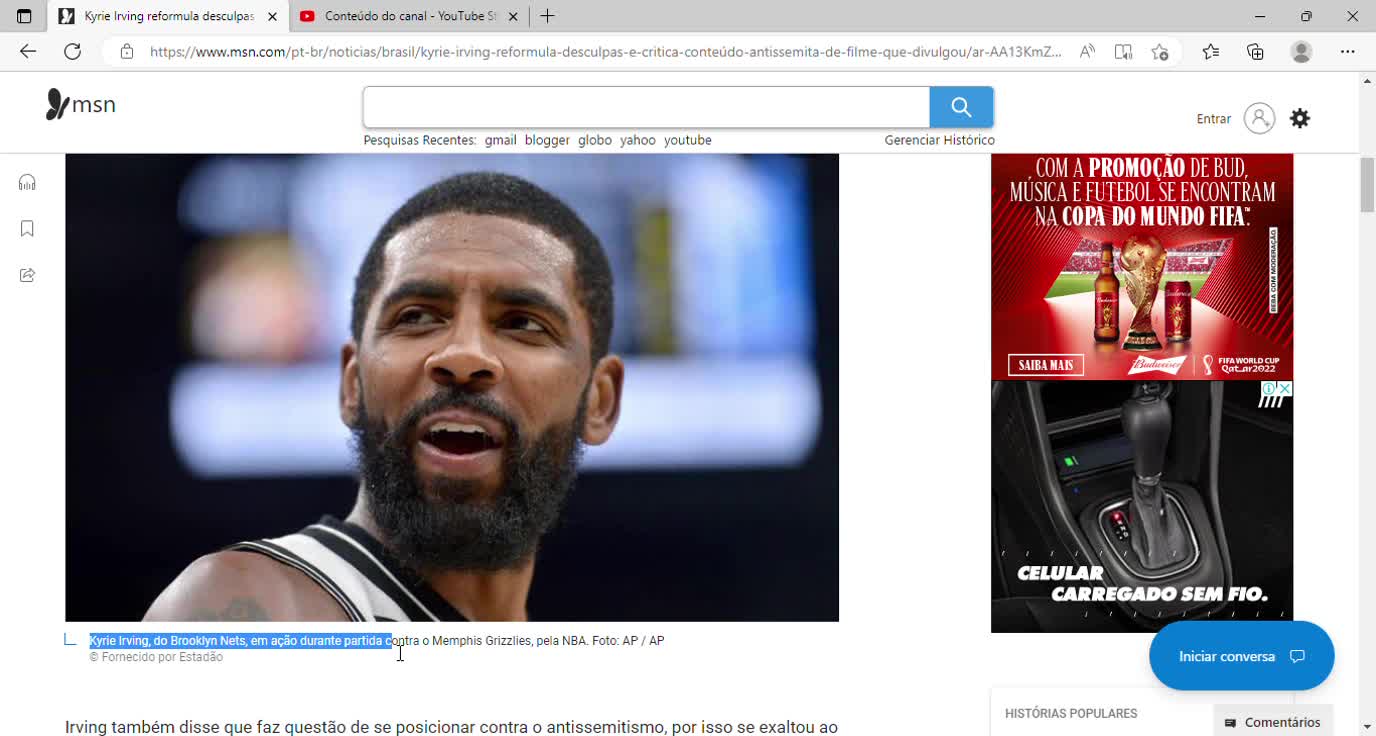 Kyrie Irving reformula desculpas e critica conteúdo antissemita de filme que divulgou