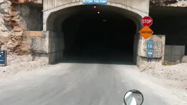 Driving a Tractor Trailer into a Limestone mine.