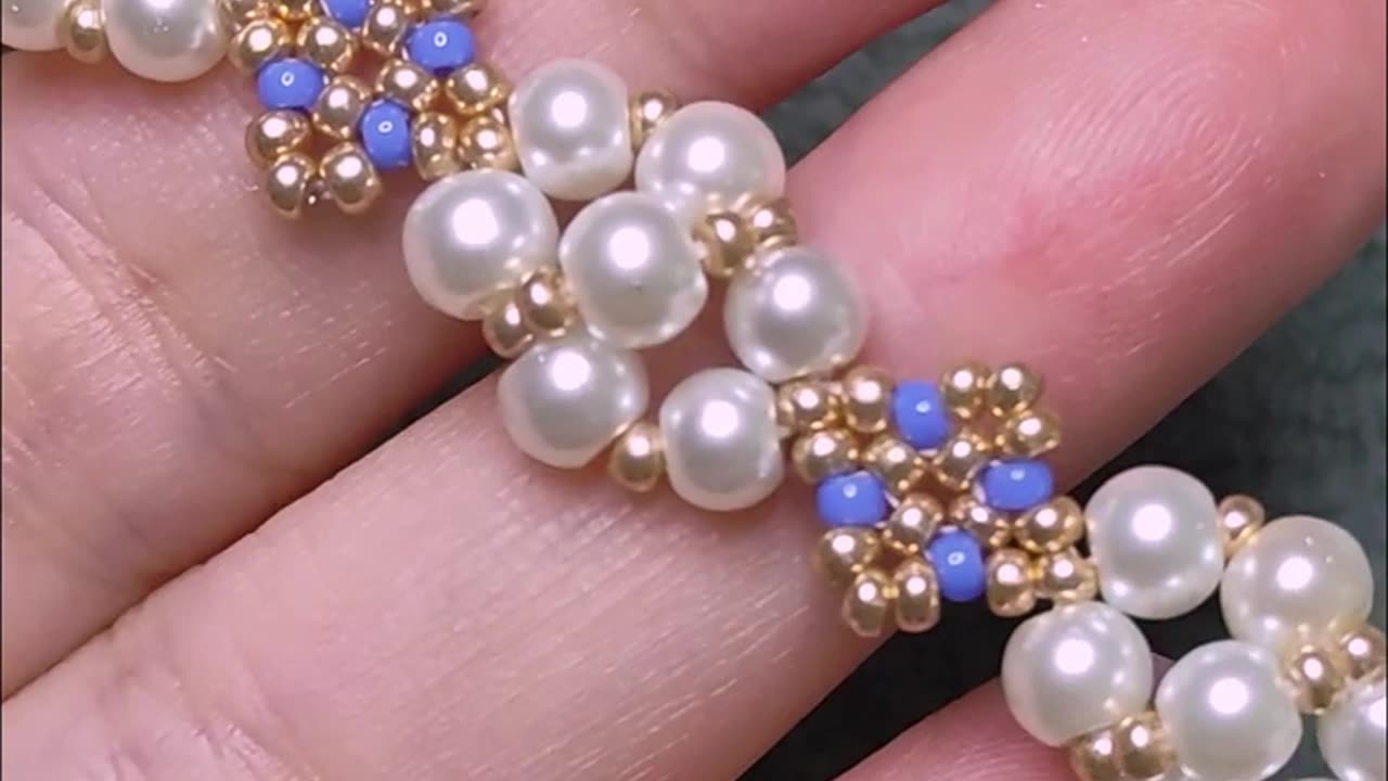 1 minute how to make beaded bracelet, making bracelet with 4mm pearls