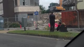 building getting destroyed