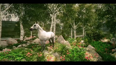 Horse in Forest Animal HD Video