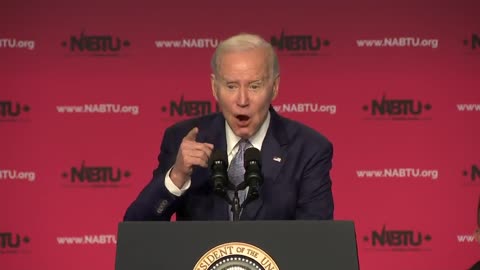 Biden's creepy whisper and erratic yelling left the entire crowd cringing in discomfort.