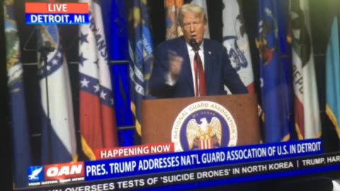 President trump addresses national guard association in Detroit Michigan