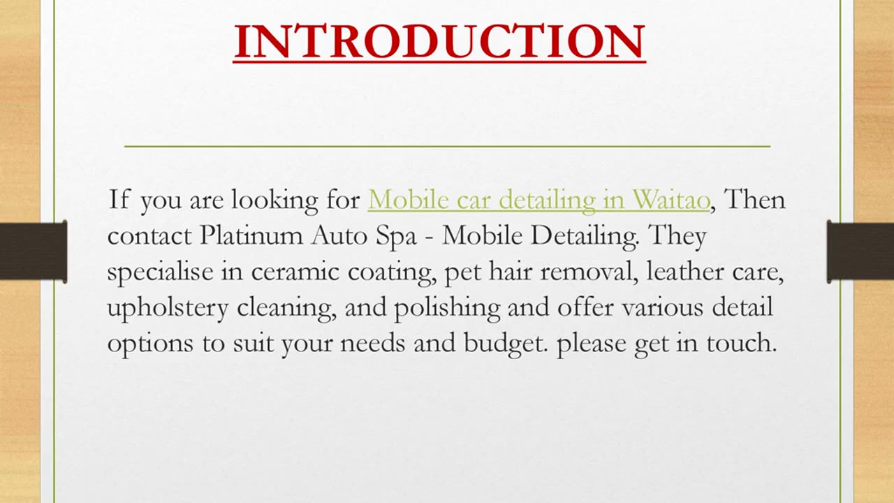 Mobile car detailing in Waitao