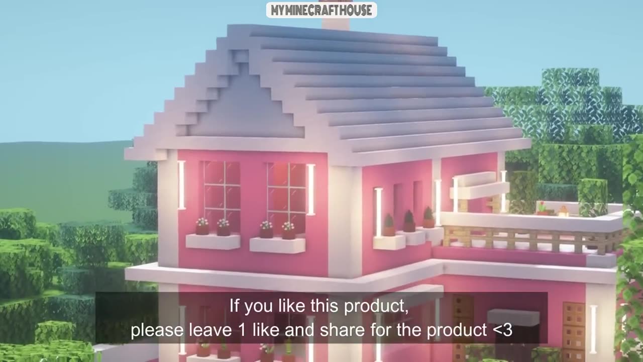 MINECRAFT_ How to build a lovely pink house super simple