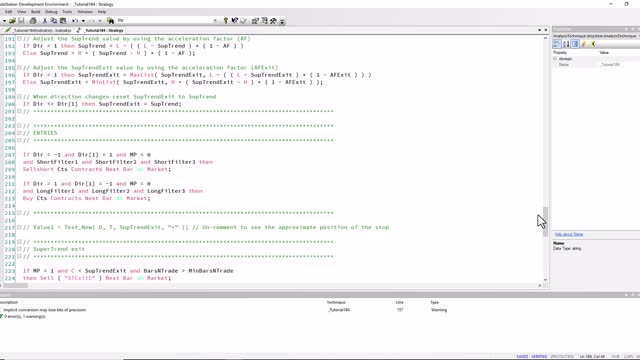 TradeStation EasyLanguge Tutorial 184 | SuperTrend strategy framework and indicator